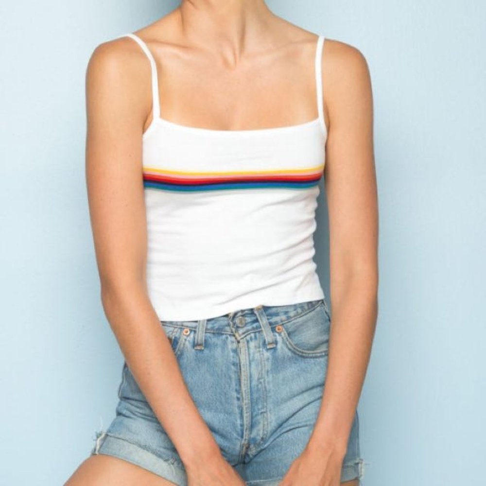 Brandy Melville Faye Rainbow Stripe Tank